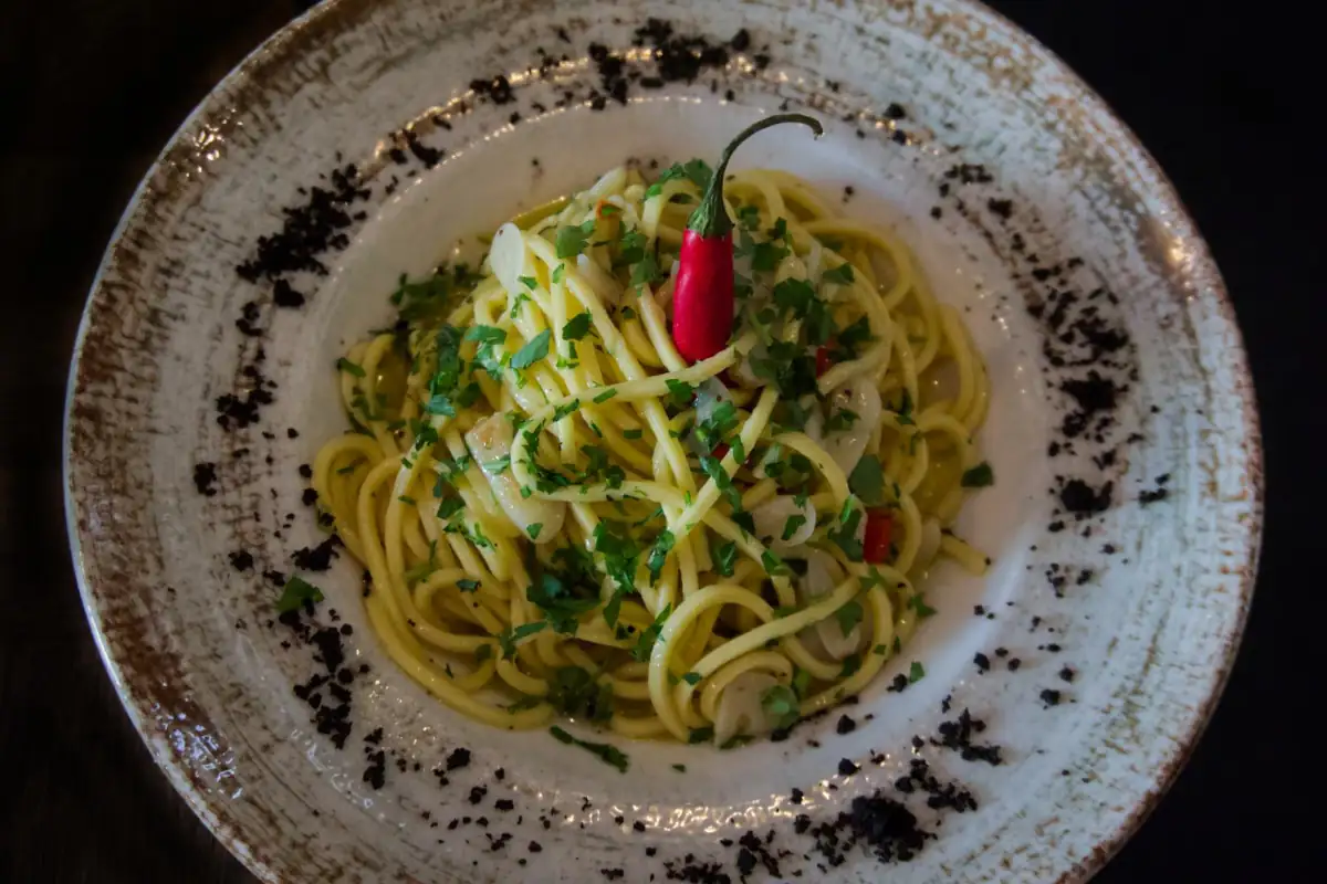 Pasta auf Teller